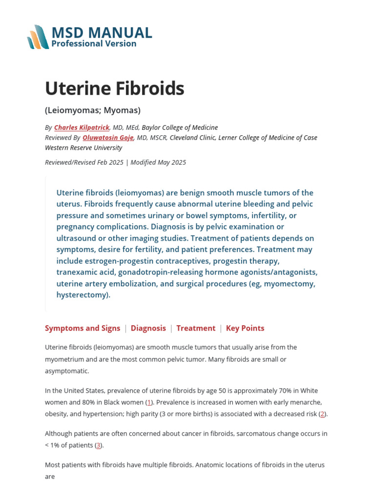 Understanding Uterine Fibroids: Symptoms & Treatment | PDF | Uterus ...