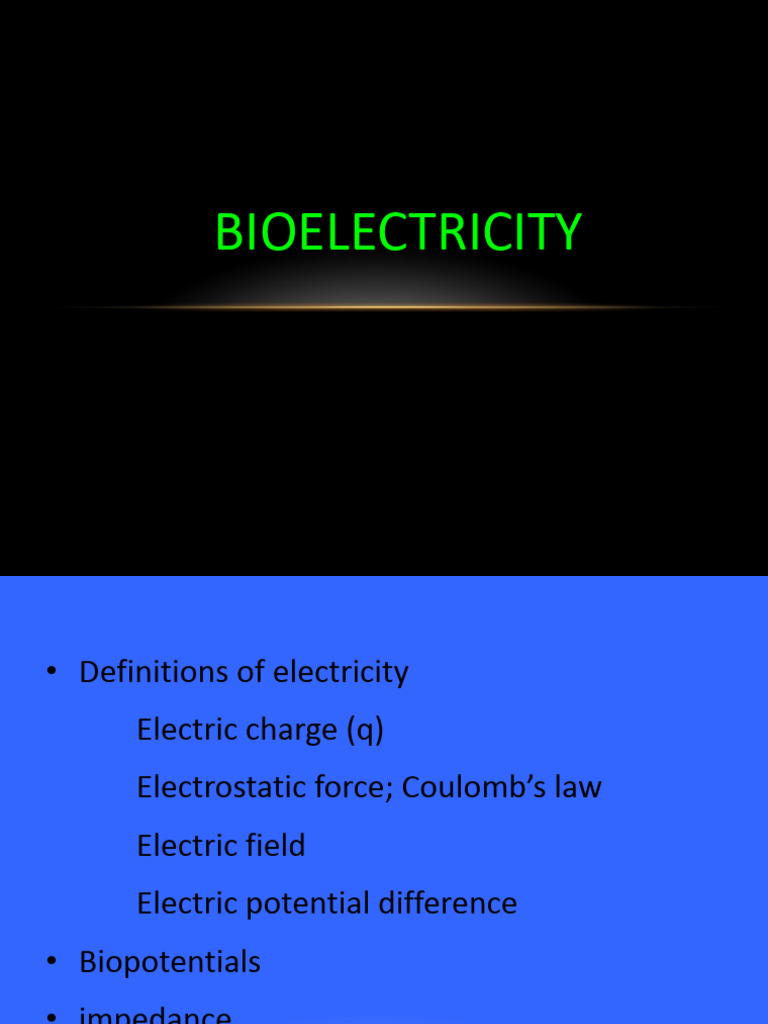 Understanding Bioelectricity Basics | PDF | Electric Field | Ear