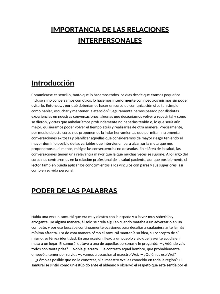 Claves para Mejorar Relaciones Interpersonales | PDF | Las emociones ...