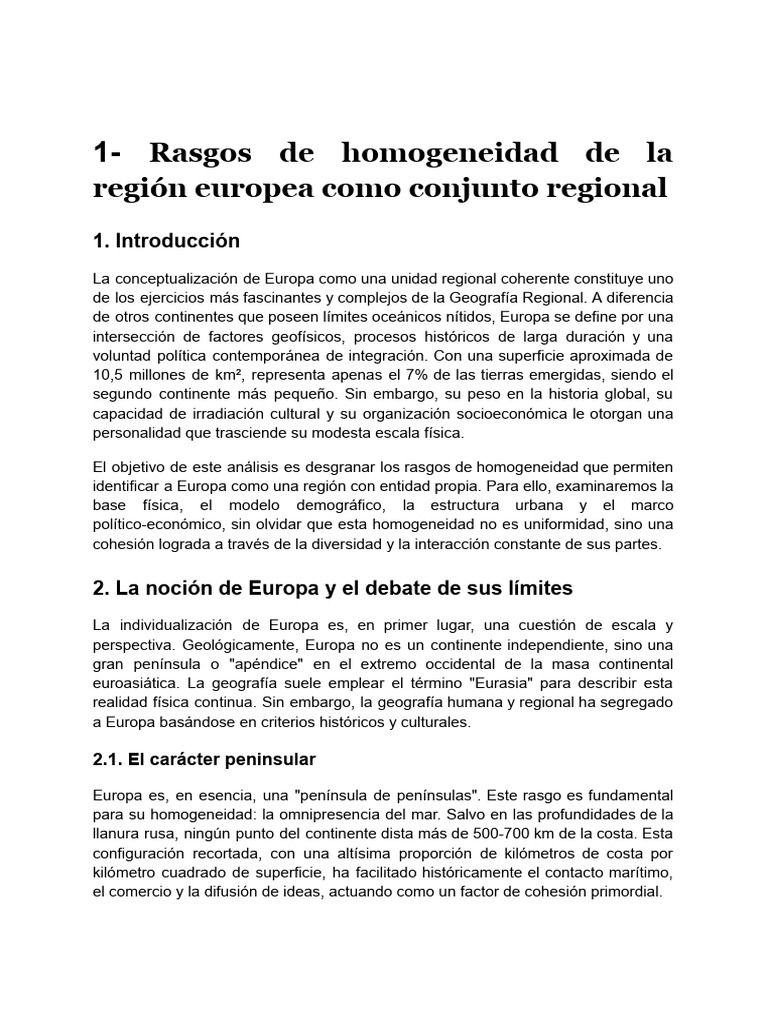 Homogeneidad de la Región Europea | PDF | Clima | Europa