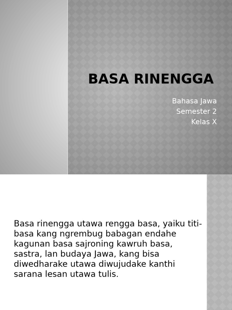Basa Rinengga | PDF