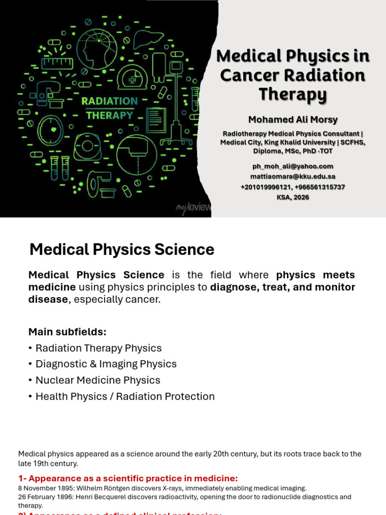 Medical Physics in Cancer Therapy | PDF | Radiation Therapy | Medical ...