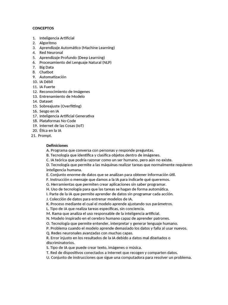 Glosario de Términos de IA y Aprendizaje Automático | PDF