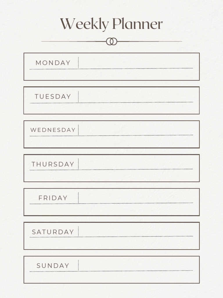 Weekly Planner Template | PDF