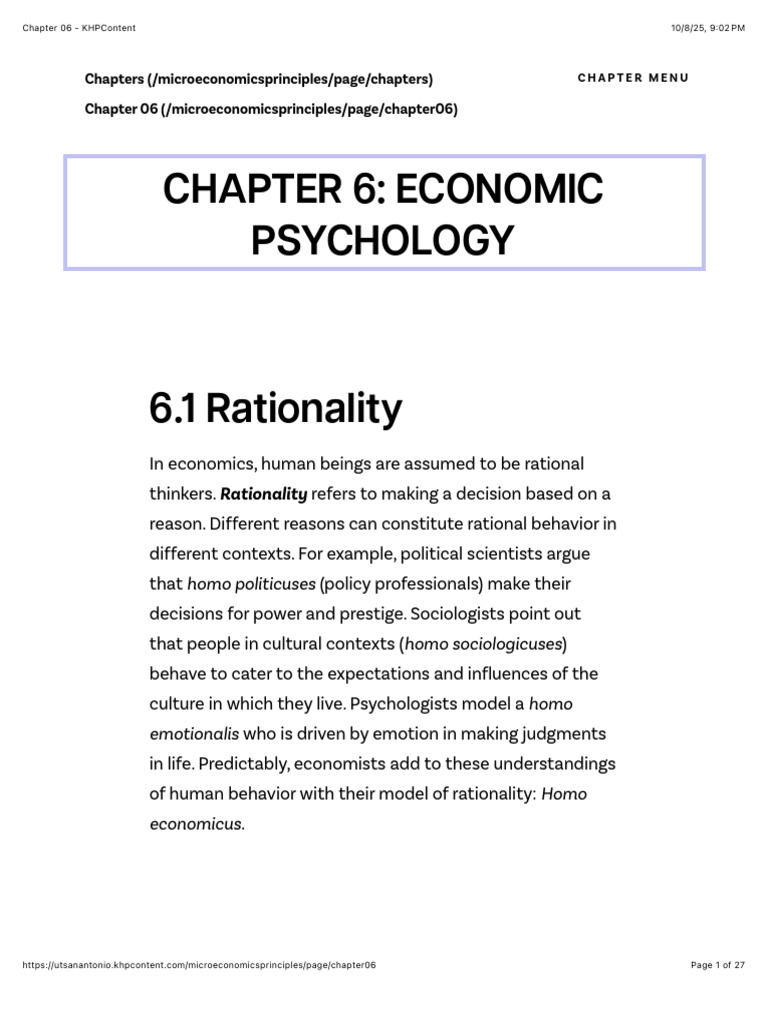 Economic Psychology and Rationality | PDF | Economic Bubble ...
