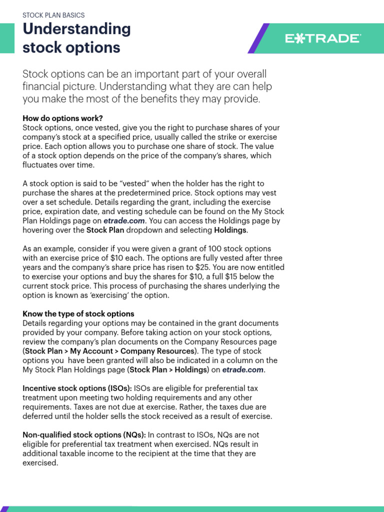 Stock Options Explained: Types & Taxes | PDF | Option (Finance) | Stocks