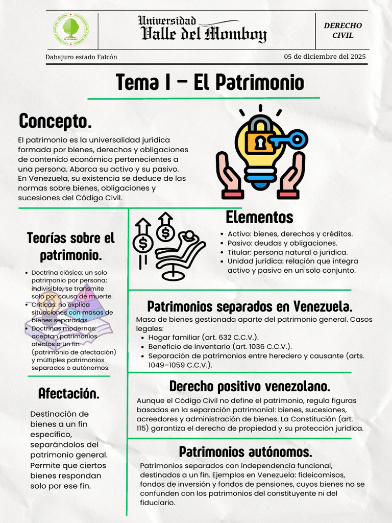 Infografía Derecho Civil El Patrimonio | PDF | Bienes (Ley) | Bienes raíces