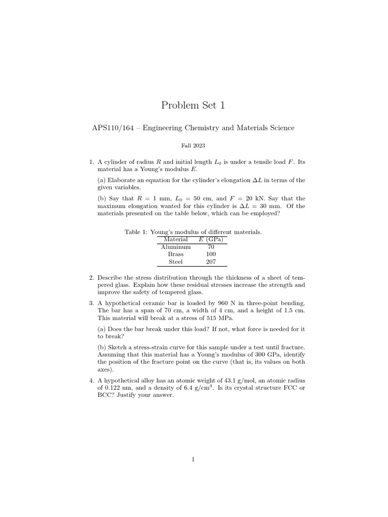 APS 111 Problem Set 1 | PDF