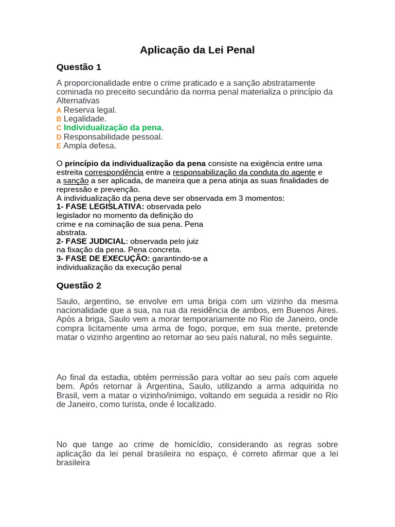 Princípios da Lei Penal e Homicídio | PDF | Crimes | Crime e Violência