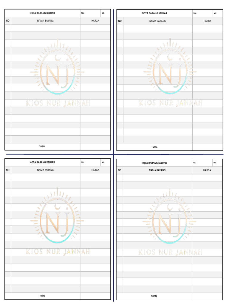 Nota Barang Keluar Kios - Copy | PDF