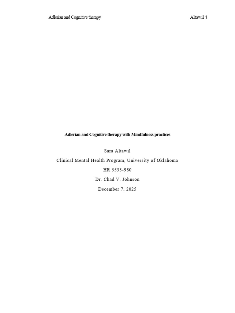 Integrating Adlerian and Cognitive Therapy | PDF | Psychotherapy ...