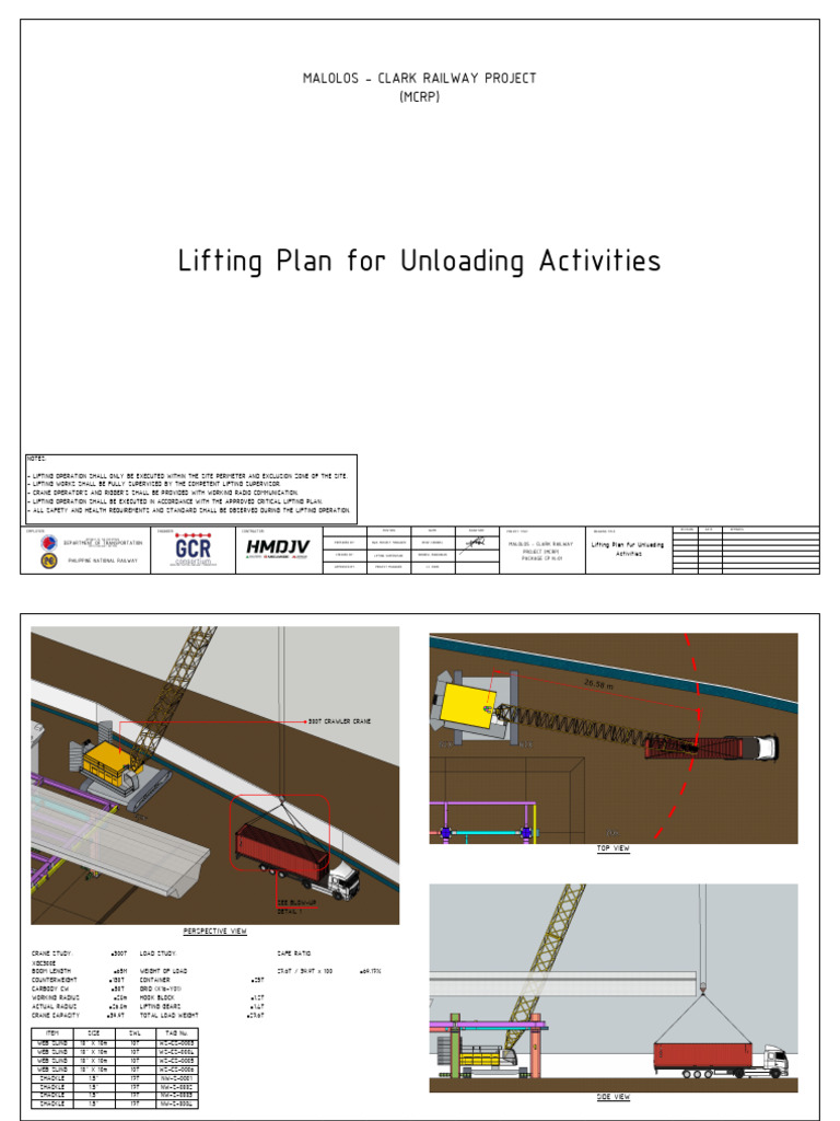 Lifting Plan for MCRP Unloading Activities | PDF | Crane (Machine ...