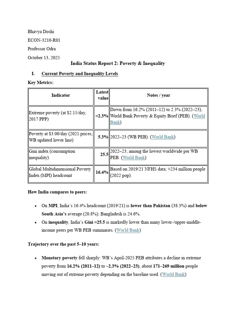 India Poverty and Inequality Report 2025 | PDF | Poverty | Poverty ...