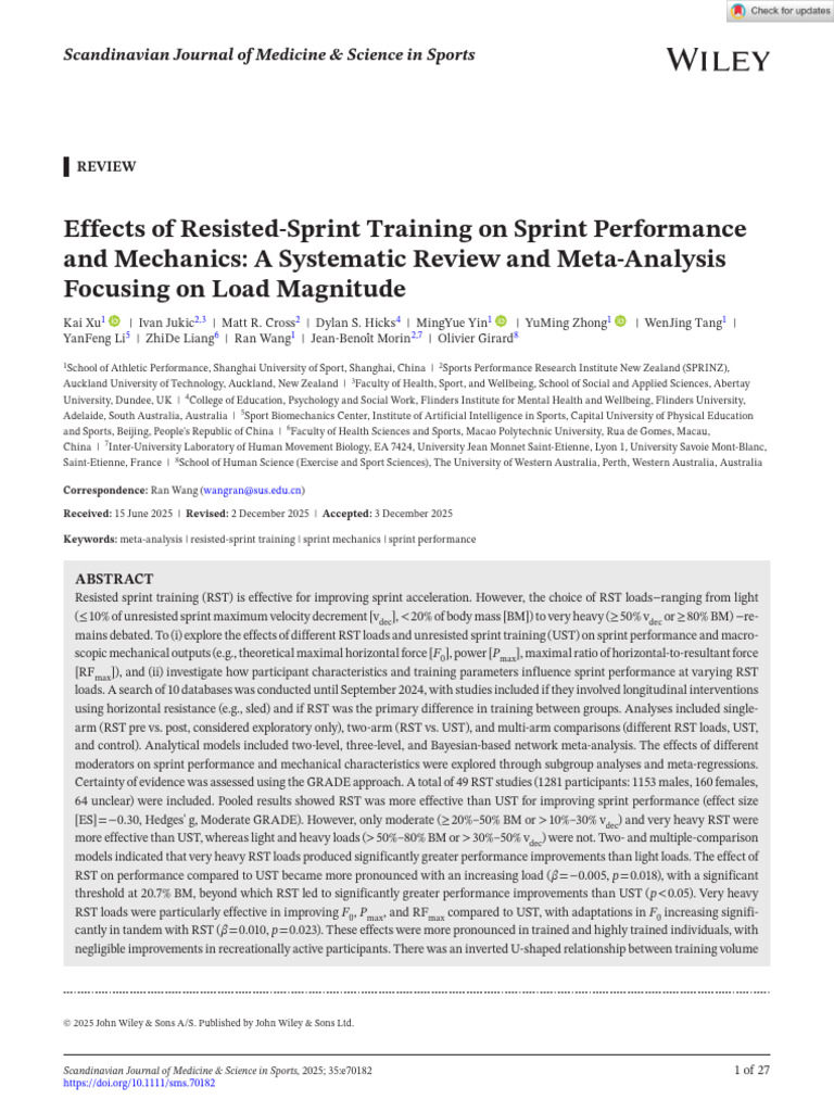 Resisted-Sprint Training Effects on Performance | PDF | Akaike ...