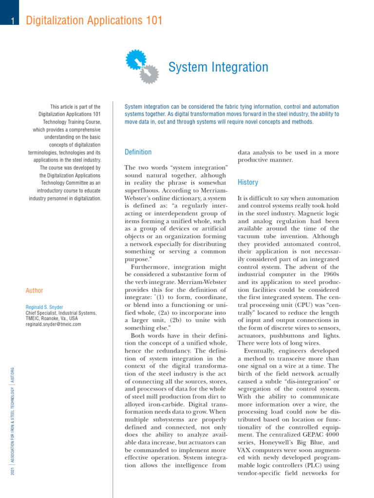 DT 101 System Integration Snyder | PDF | Computer Network | System