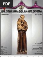 St. Thomas Syro Malabar Cathedral Chicago Church Bulletin 06-17-2012