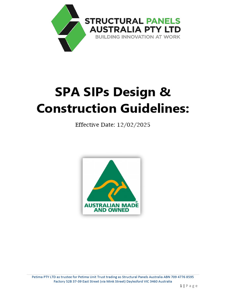 SPA SIPs Design Guidelines 2025 | PDF | Door | Beam (Structure)
