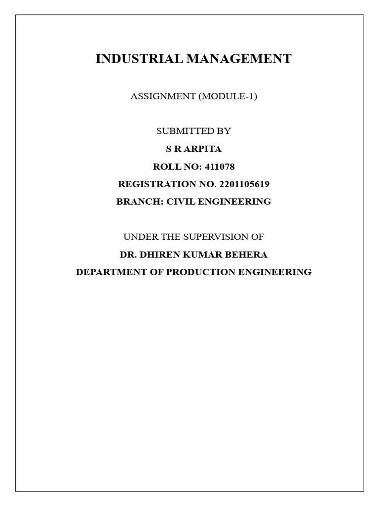 Industrial Management Overview and Theories | PDF | Leadership | Motivation