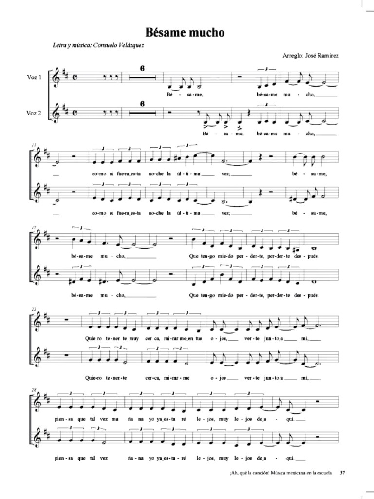 Bésame Mucho: Letra y Música | PDF | Canciones