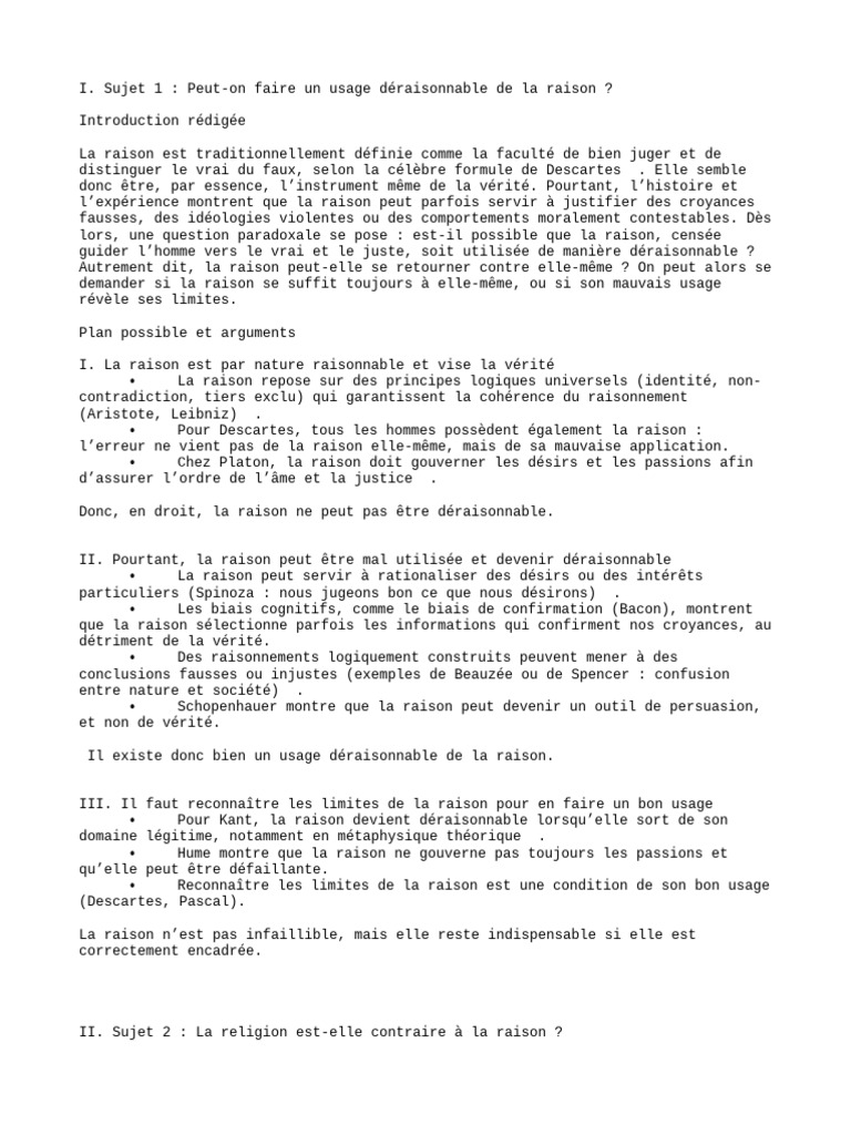 Raison et religion : enjeux et limites | PDF | Raison | Vérité