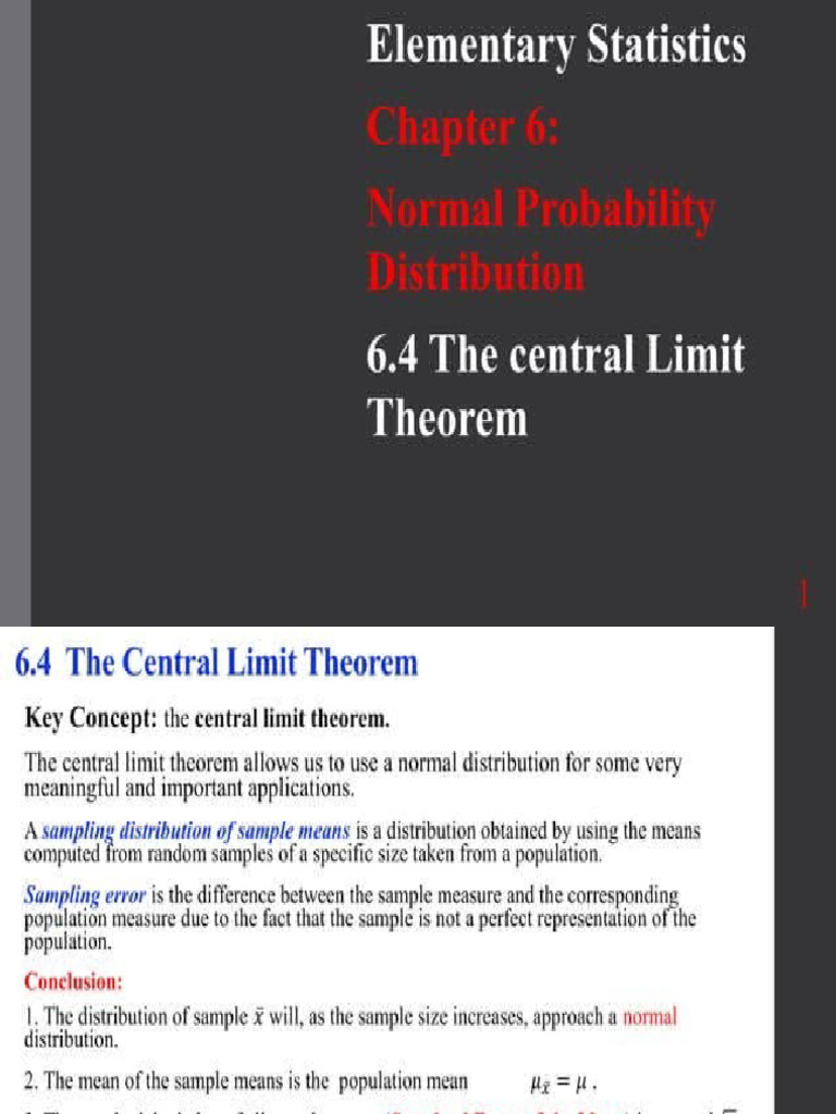 Lesson 6 Central Limit Theorem For Students | PDF