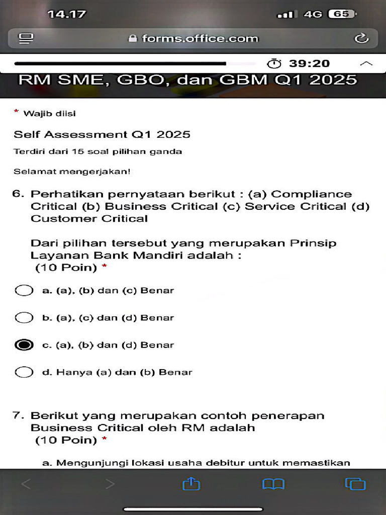 Self Assessment RM-GBO-GBM | PDF