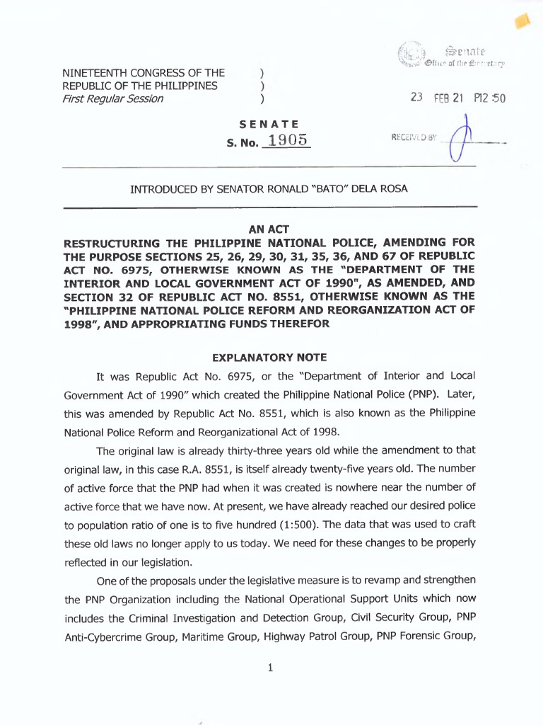 Senate: First Regular Session | PDF | Police | Law Enforcement