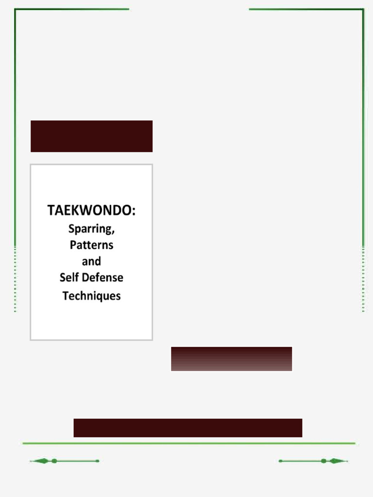 Taekwondo Sparring Patterns and Self Defense Techniques Special Edition ...