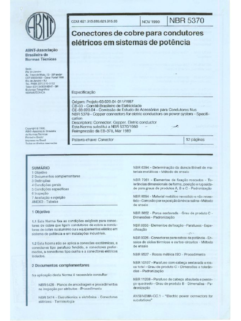 Abnt NBR 5370 PDF | PDF