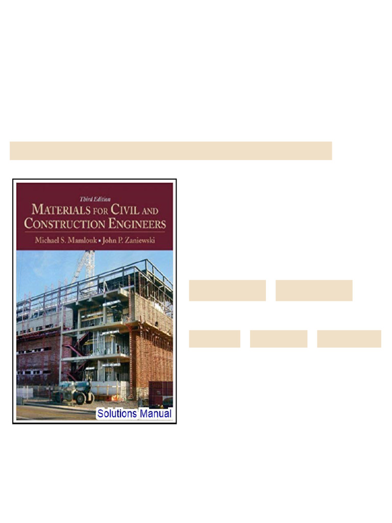 Materials For Civil And Construction Engineers 3rd Edition Mamlouk ...
