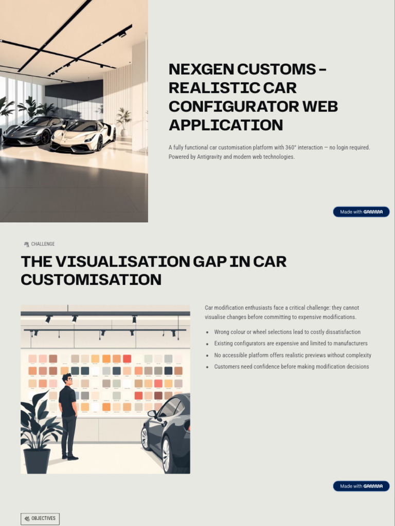 NexGen Customs: 360° Car Configurator | PDF | User Interface ...