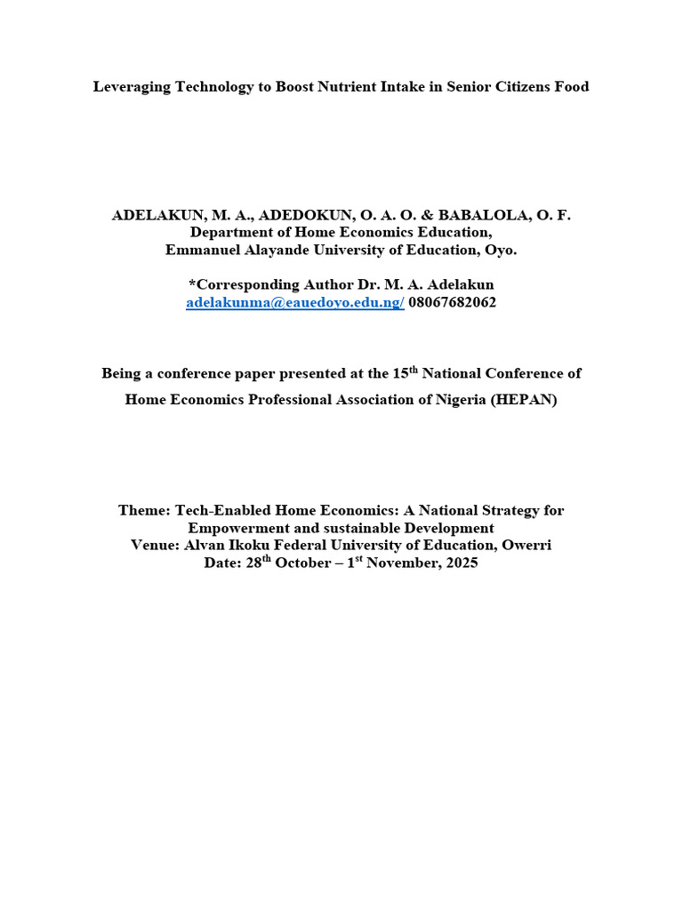 Adelakun Et Al Hepan 2025 | PDF | Malnutrition | Vitamin