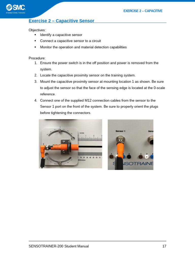 Capacitive Sensor Exercise Guide | PDF | Sensor | Electricity