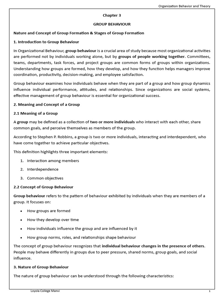 Chapter 3 Group Behaviour | PDF | Leadership | Motivation