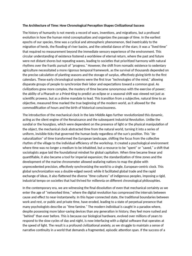 The Architecture of Time How Chronological Perception Shapes ...