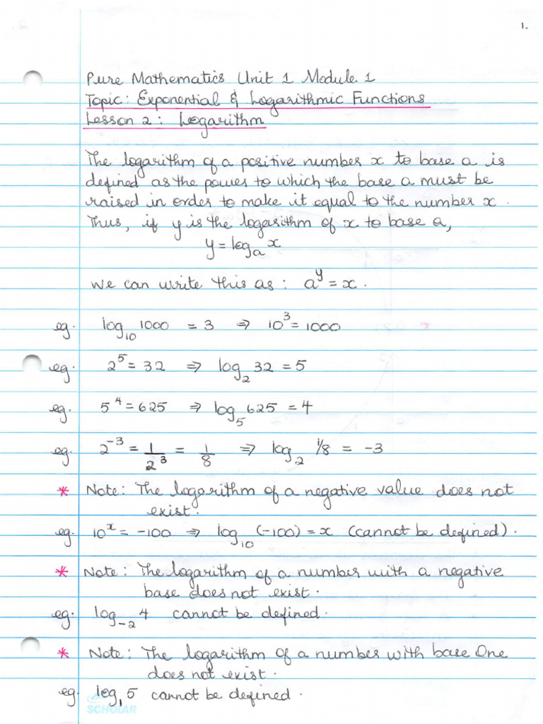 Lesson 2 - Logarithm | PDF
