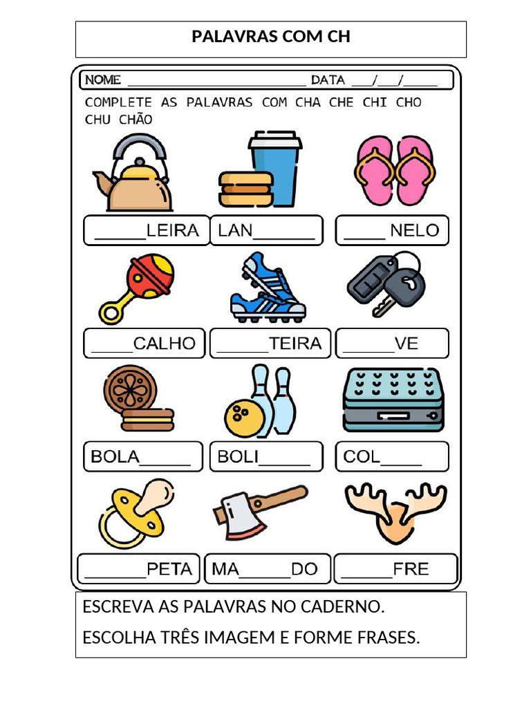 Atividades com Palavras com CH | PDF