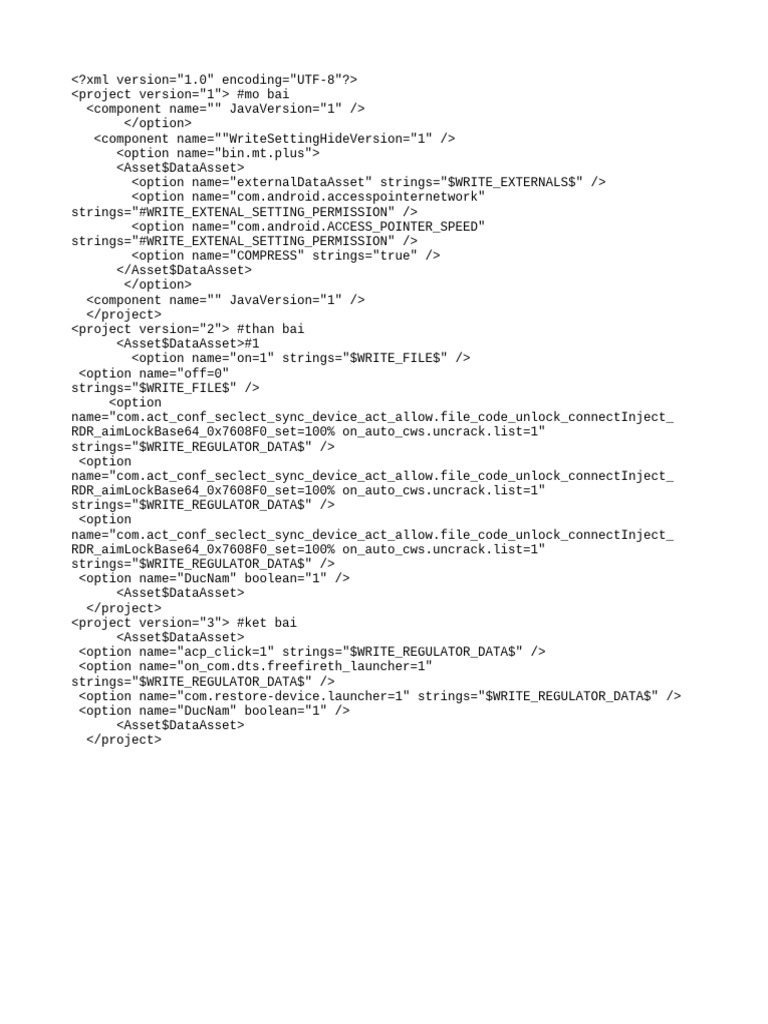 XML Project Configuration Options | PDF