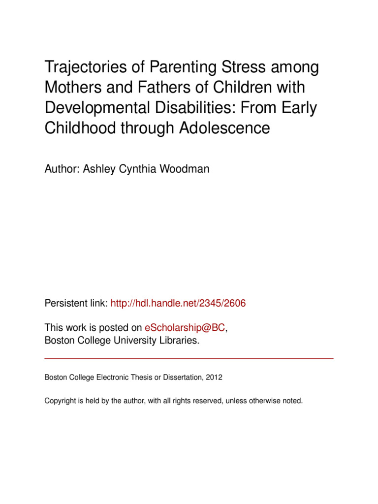 Parenting Stress in Developmental Disabilities | PDF | Social Support ...