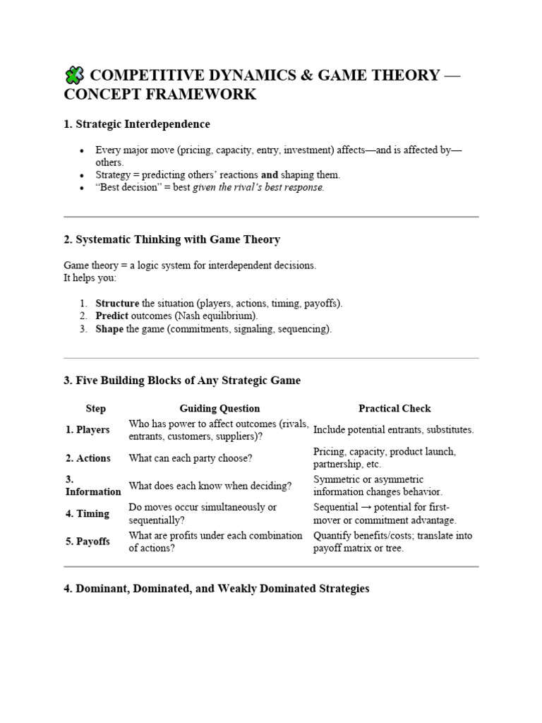 Game Theory in Competitive Strategy | PDF | Game Theory | Cognition