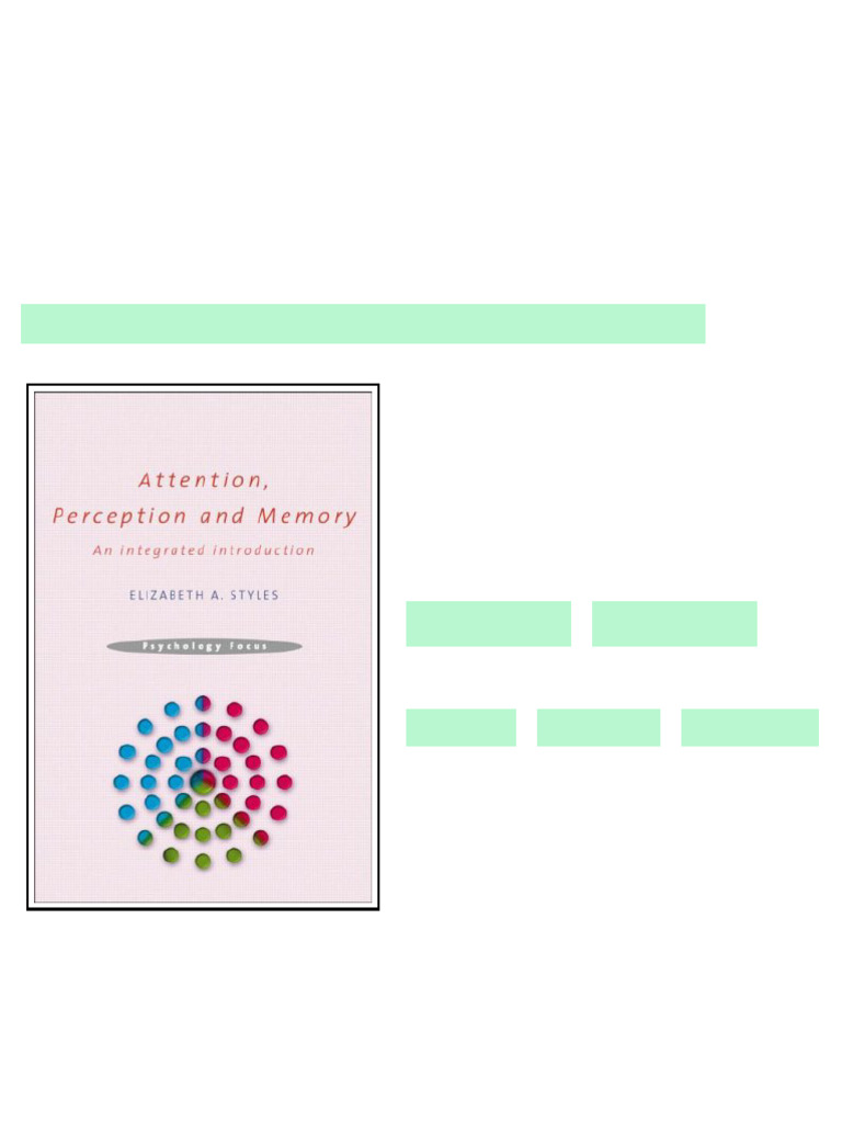 Attention Perception And Memory An Integrated Introduction 1st Edition ...