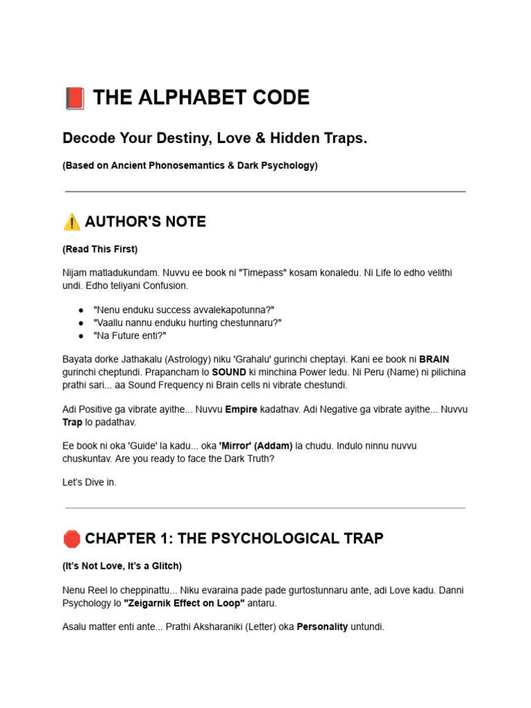 Decode Your Destiny with Alphabet Code | PDF | Love | Psychology