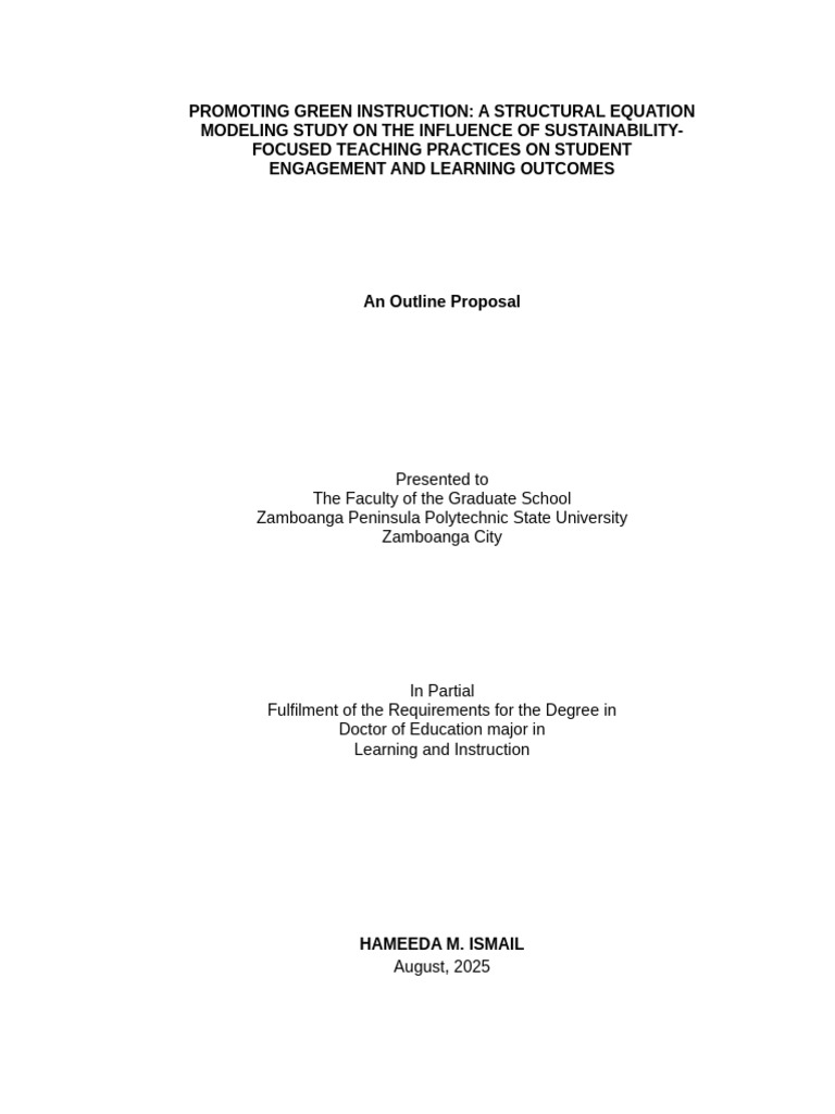 Sample Chapter I PR1 | PDF | Pedagogy | Sustainability