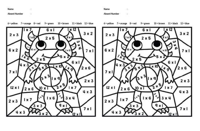 Color Code Absent Number Guide | PDF