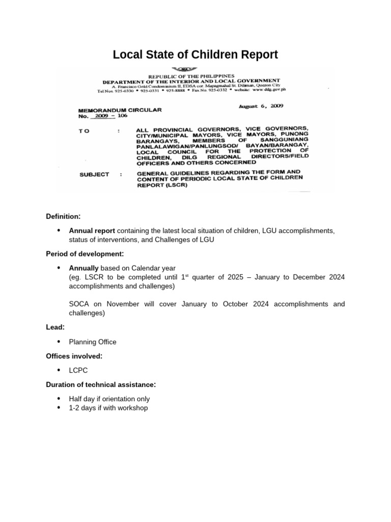 Annual Local Children Report 2024 | PDF | Children's Rights | Child Abuse