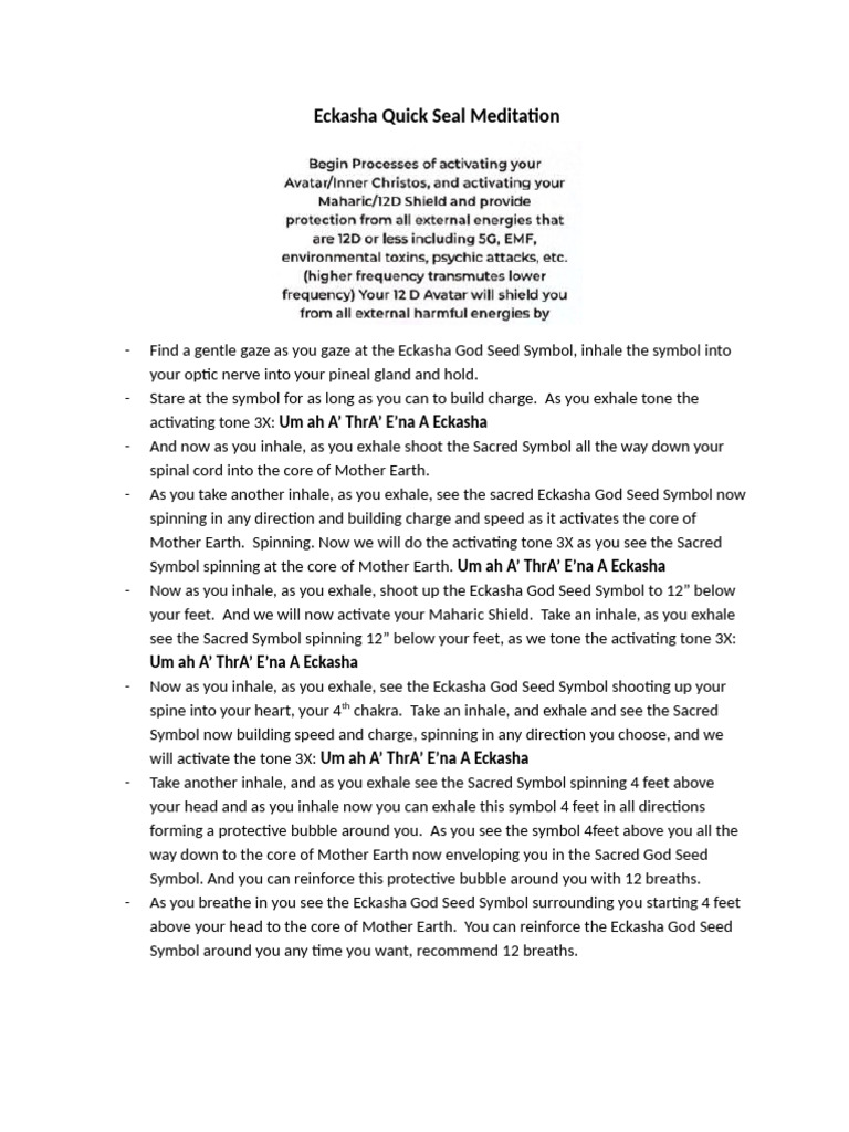 Eckasha Meditation for Energy Activation | PDF