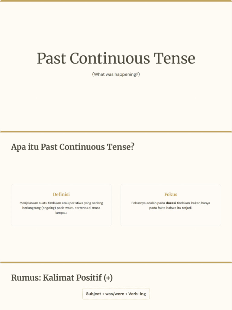 Past Continuous Tense | PDF