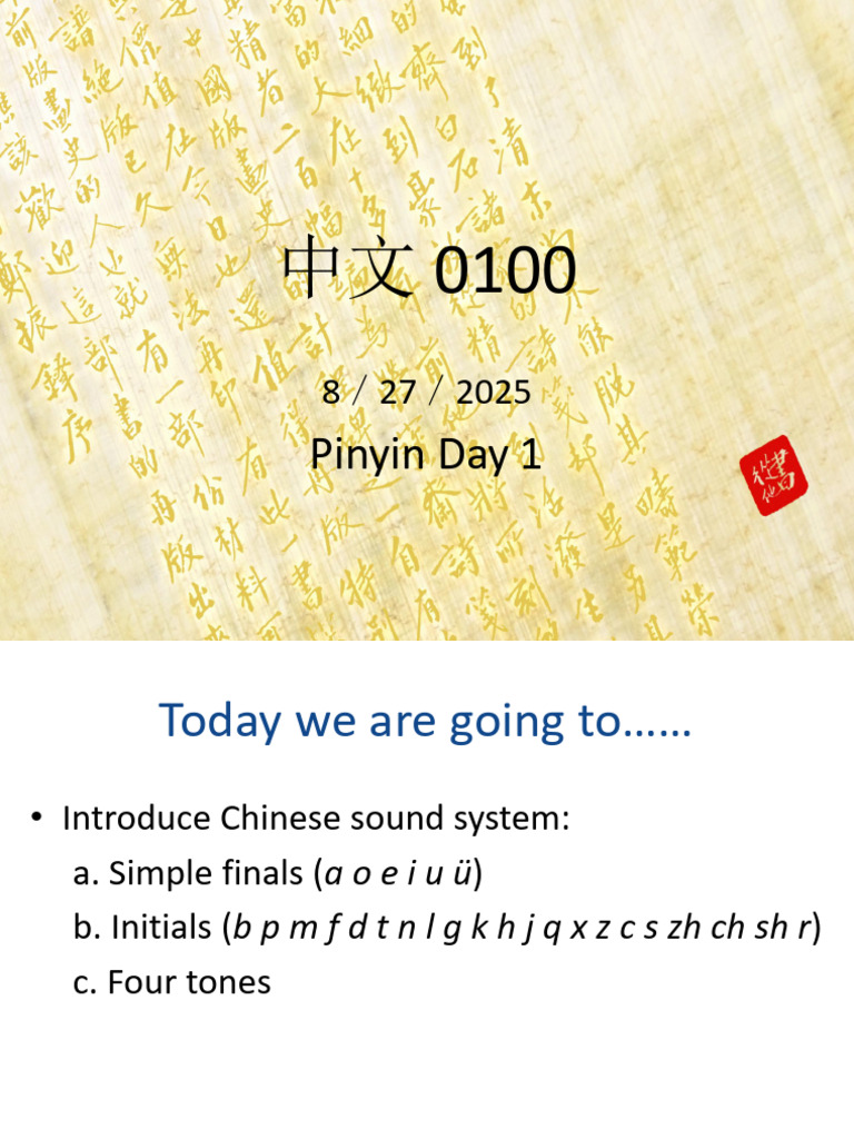 Chinese Pinyin Basics: Sounds & Tones | PDF
