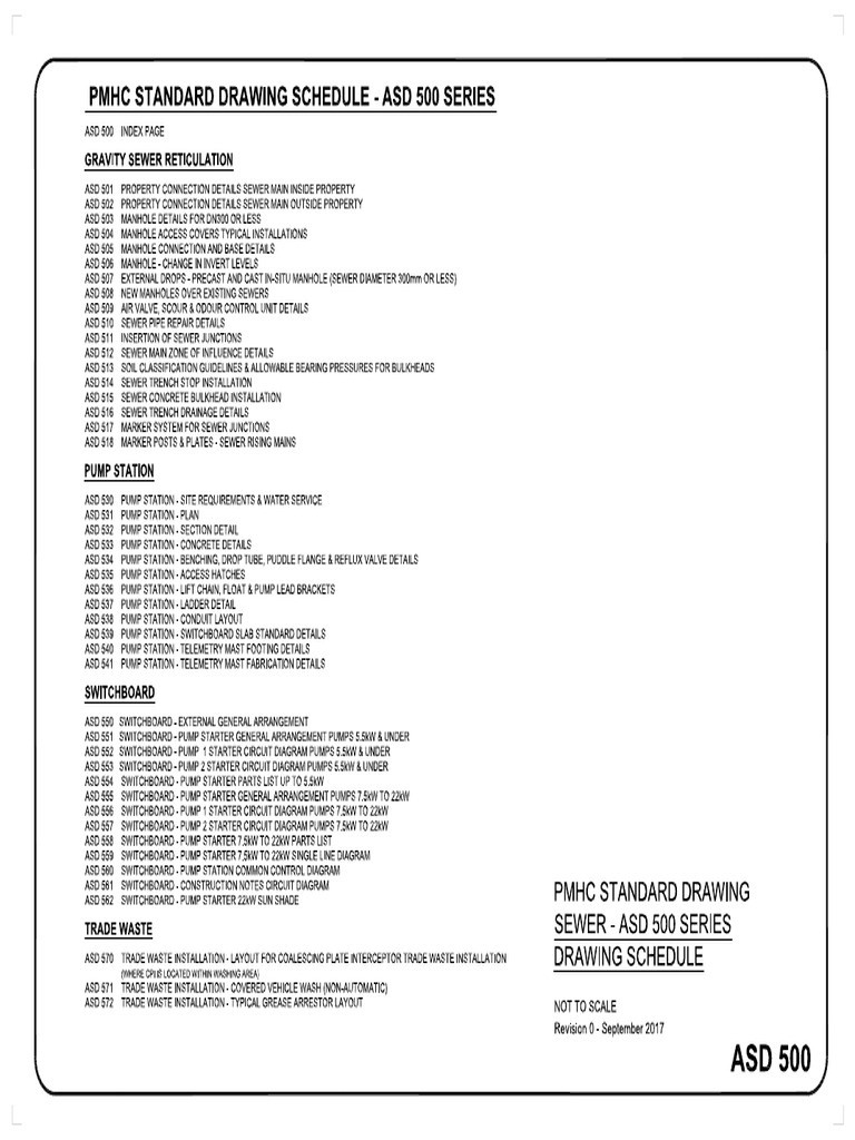 ASD 500 Series Drawing Schedule - Sept 2017 | PDF