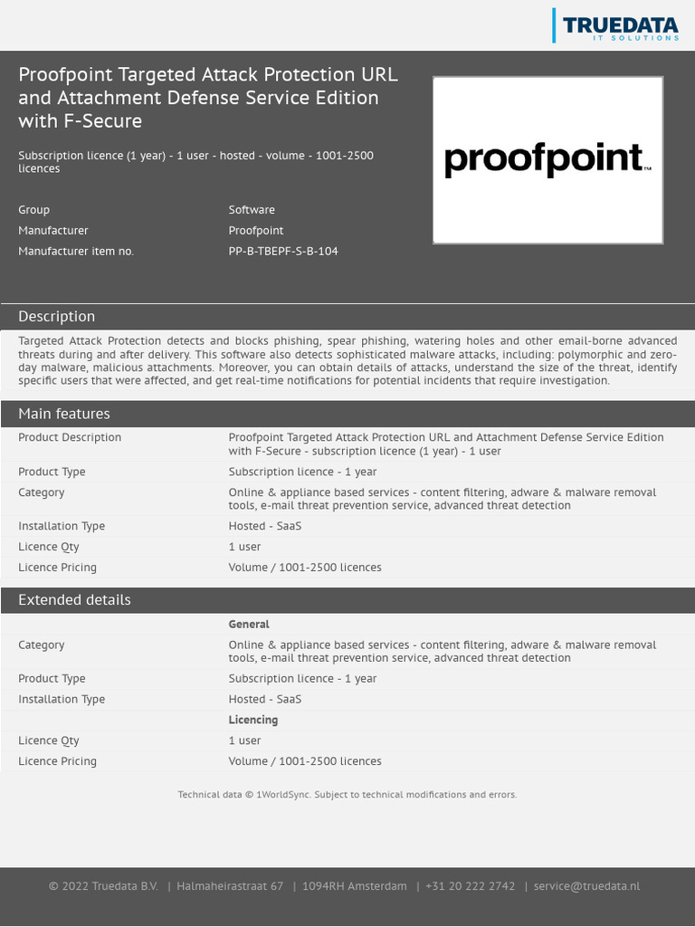 Proofpoint Targeted Attack Protection Service | PDF